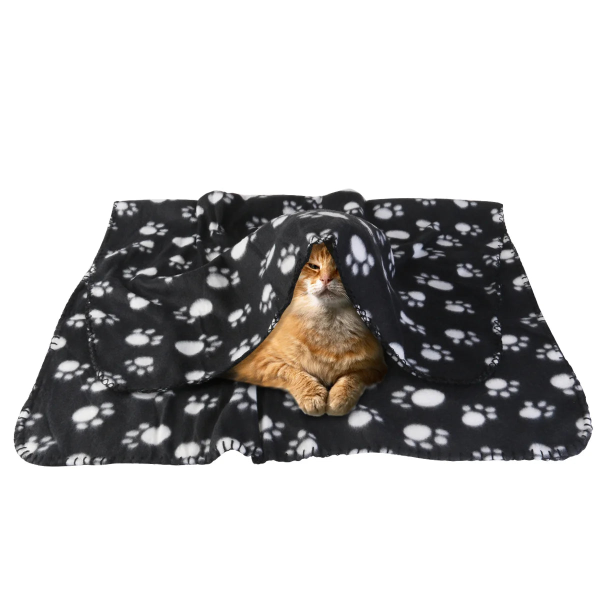 Double Sided Fleece Blanket 100*70Cm Black Pet Bed Mat For Dogs Cats Dog Mat Machine Washable Warm Soft Pet Cushion
