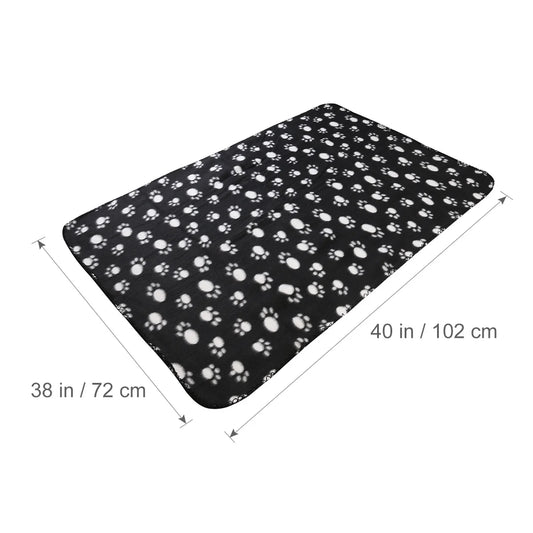 Double Sided Fleece Blanket 100*70Cm Black Pet Bed Mat For Dogs Cats Dog Mat Machine Washable Warm Soft Pet Cushion