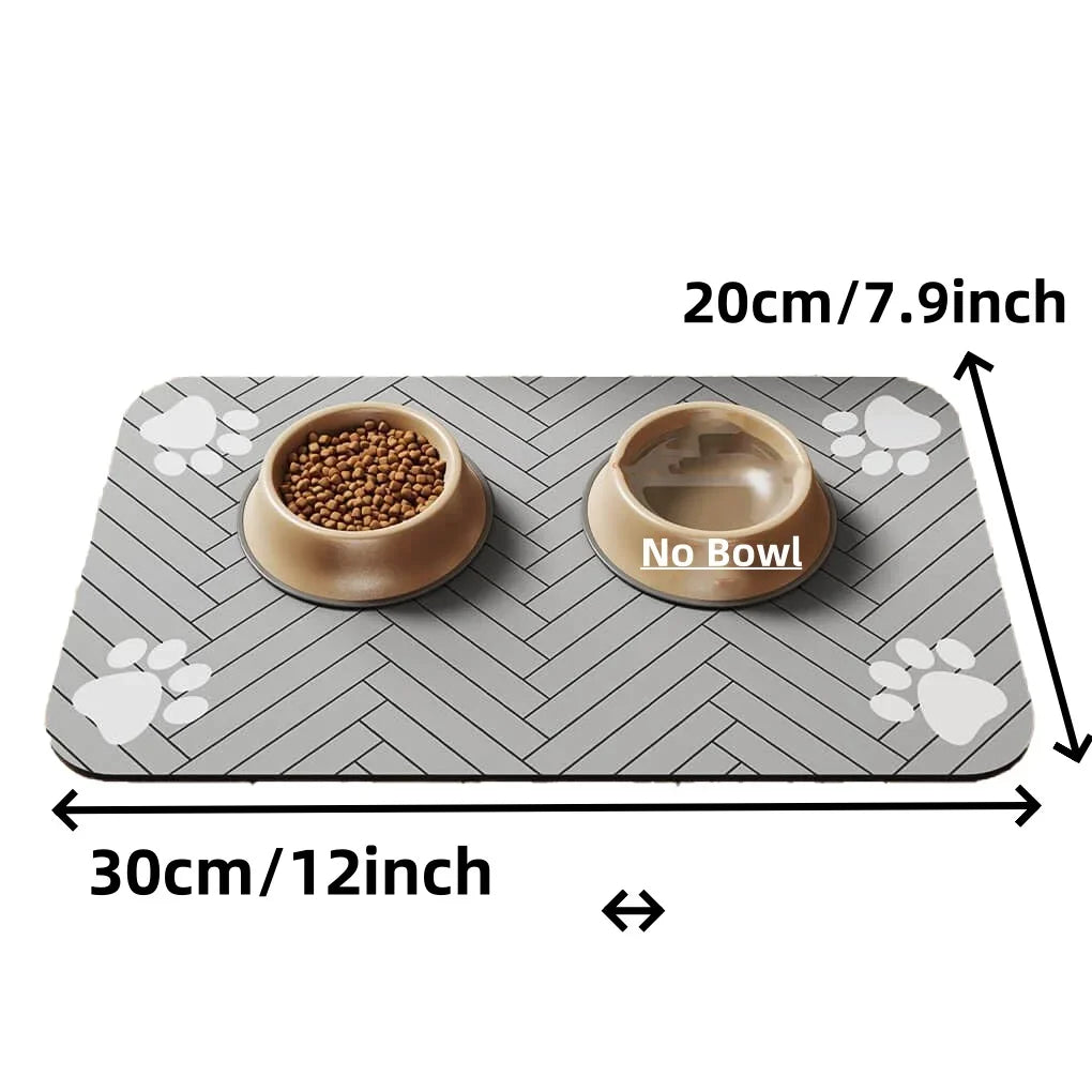 S（little kitten ）、M、L bsorbent Pet Feeding Mat, Waterproof Placemat for Dog & Cat Food & Water Bowls, Quick-Dry Rubber Backing